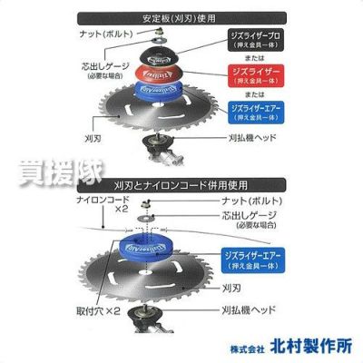 北村製作所 刈払機用安定板 ジズライザーエアー ZAT-H24B | 買援