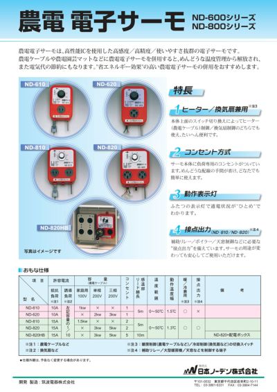 【農電電子サーモと園芸マットセット】日本ノーデン 農電電子サーモ ND-610 ＆ 農電園芸マット 1-306